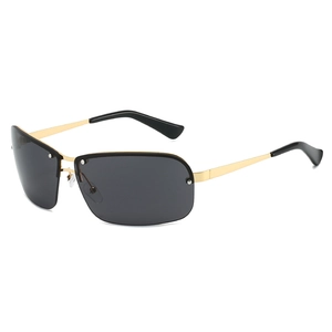 Lunettes De Soleil De Sport Sans Monture Cadre Métallique UV400 Cyberpunk Steampunk Cyclisme Pour Hommes Femmes