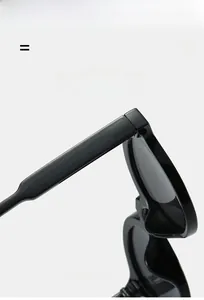 Macro shot of texture material and flexible hinge detail on lightweight black sunglasses
