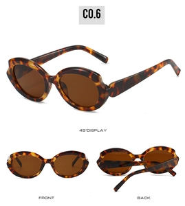 Multiple views of retro oval tortoise shell sunglasses with thick frames and brown lenses