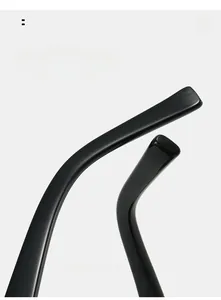 Detail of glossy black wrap-around temples on futuristic sunglasses for comfortable fit