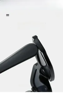Macro detail of high-quality hinges on black glossy sunglasses with elastic temples