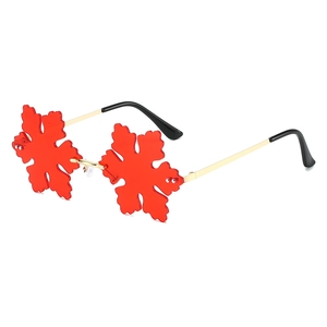 Snowflake Shaped Rimless Sunglasses Metal Frame UV400 Protection Party Eyewear Fashion Decorative For Women Men