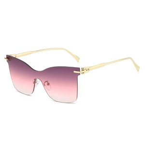 Randlose Katzenaugen Sonnenbrille Vintage Schmetterling Schnittkante Kupferlegierung Rahmen PC Glas UV400 Für Damen Herren Mode Brillen