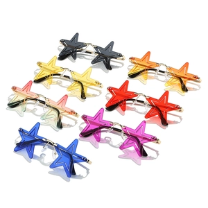Lunettes de soleil en étoile sans monture en 7 couleurs vives pour décoration de fête
