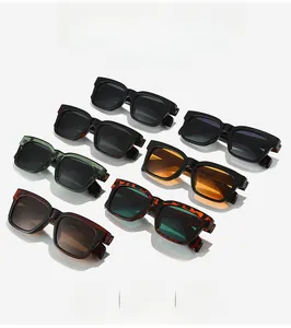 Detailed top view of classic square polarized sunglasses in various trendy colors