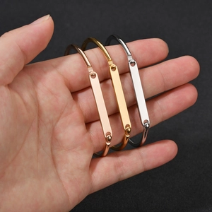 Polished stainless steel cuff bracelets in gold, silver and rose gold finishes