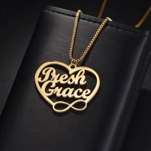 Collana cuore oro personalizzata con simbolo infinito e incisione Fresh Grace