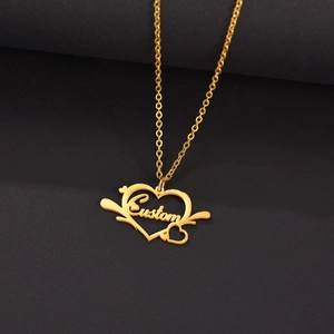 Heart Pendant Necklace Stainless Steel Hollow Heart Design Elegant Clavicle Chain Minimalist Jewelry For Women Men