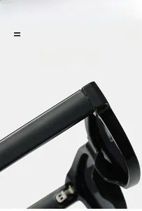 Macro detail of high-quality hinge and glossy frame on square polarized sunglasses