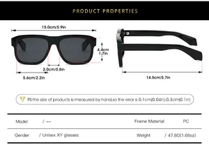 Guide des tailles détaillé pour lunettes de soleil polarisées PC avec dimensions