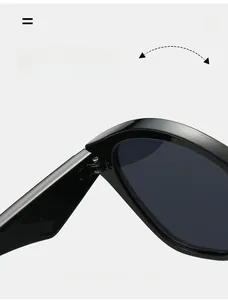 Gros plan de la charnière durable des lunettes de soleil œil-de-chat à monture noire