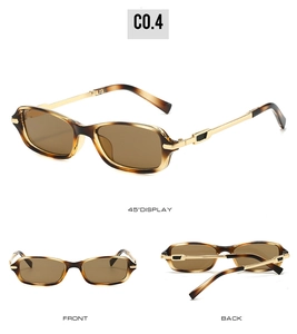 Detailed views of retro tortoiseshell sunglasses with brown lenses and golden temples
