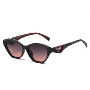 Lunettes de soleil œil-de-chat modernes avec monture géométrique et détails triangulaires