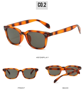 Detailed multi-angle views of vintage tortoiseshell square frame sunglasses