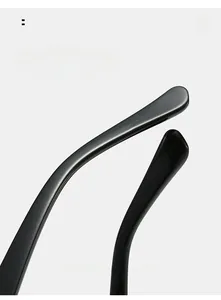 Détail des branches incurvées ergonomiques noires brillantes pour lunettes de soleil