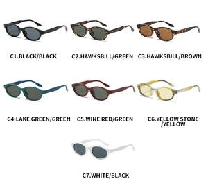 Detailed view of vintage oval sunglasses available in seven different color variations