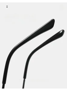 Détail des branches de lunettes noires ergonomiques pour un port de lunettes confortable