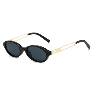 Oval Sunglasses Retro Small Frame UV Protection PC And Metal Hollow Temples Trendy Fashion Shades For Women Men