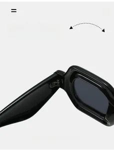 Detail showing durable metal hinge of black Y2K sunglasses with thousands of folds test