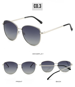 Vues avant et arrière de lunettes de soleil à verres dégradés et monture en métal doré