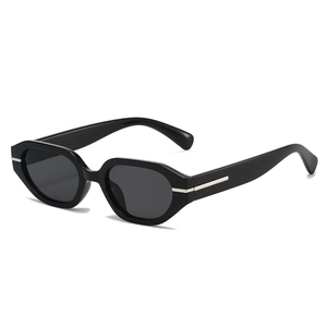 Irregular Small Frame Sunglasses UV400 Retro Trendy Square Oval Eyewear Metal Decoration Unisex Streetwear Ins PC AC