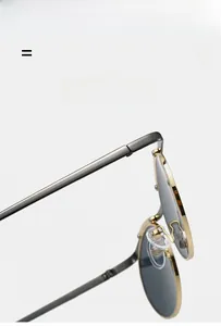 Detail of steampunk metal sunglasses showing the flexible hinge and soft silicone nose pads
