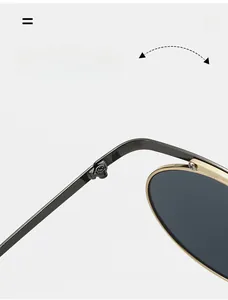 Detail of high-strength metal hinge on steampunk round sunglasses for durability