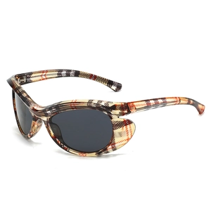 Retro Cat Eye Wrap Around Sunglasses PC Frame UV400 Protection Y2K Sporty Wing Side Eyewear Outdoor Unisex Fashion