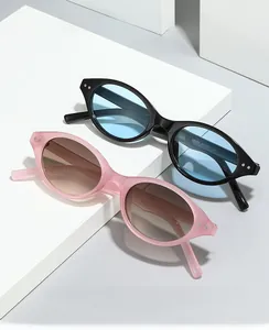 Detail view of oval frame glasses with metal accents and model 13155 size specs