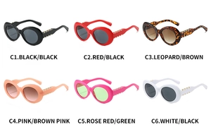 Mise en page de lunettes de soleil ovales tendance en plusieurs coloris de monture
