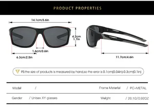 Tableau des tailles et spécifications détaillées pour lunettes de soleil de sport