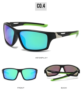 Lunettes de soleil de sport polarisées avec monture noire mate et branches vertes