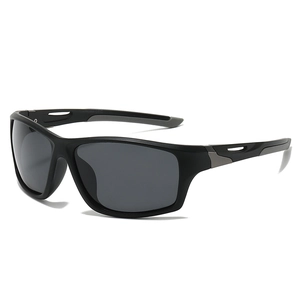 Lunettes de soleil de sport polarisées avec monture noir mat et verres gris foncé