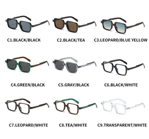 Collezione di occhiali da sole quadrati vintage e montature in nove diversi colori