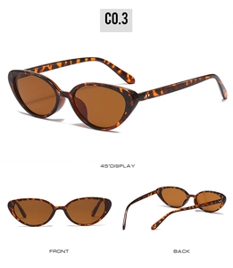 Detailed views of leopard print cat eye sunglasses from front, back, and 45-degree angles