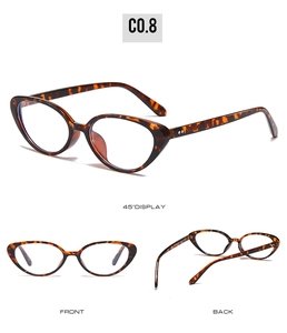 Three-view display of cat eye tortoiseshell sunglasses with 45-degree, front and back angles