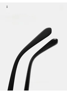 Detail of ergonomic curved black temple tips for comfortable wear on cat eye sunglasses