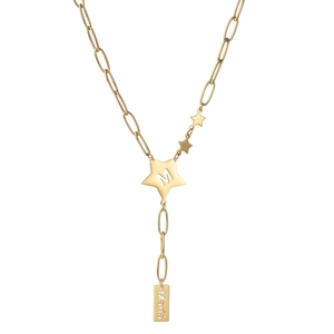 Collier minimaliste en acier inoxydable doré avec étoile et pendentif prénom Maria