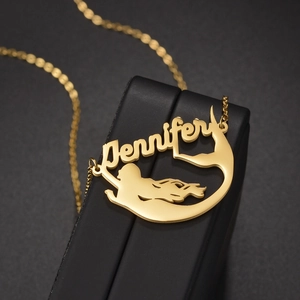 Chic Stainless Steel Mermaid Nameplate Necklace O-Chain Elegant Jewelry Accessories For Women Birthday Gift