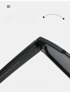 Detail of high-quality metal hinge and model 3900 parameters on black sunglasses