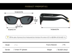 Detailed size chart for retro cat eye sunglasses showing frame dimensions and 35.3g weight
