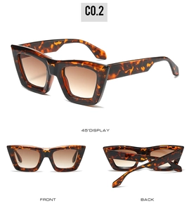 Three-angle views showing tortoiseshell frame detail and brown gradient lenses of the sunglasses