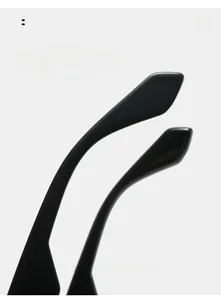 Detail of matte black curved sunglasses arm showing ergonomic fit and smooth texture