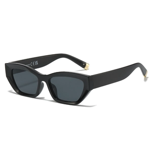 Women Retro Cat Eye Sunglasses UV400 Protection Small Frame PC Gradient Lens Fashion INS Style Metal Trim Outdoor