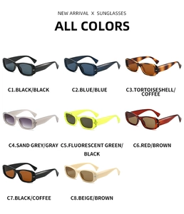 Collection of rectangle sunglasses in eight stylish color combinations from C1 to C8