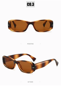 Macro view of tortoiseshell rectangular sunglasses with silver arrow hinge details