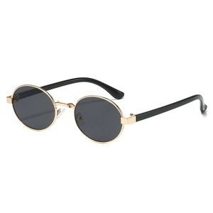 Retro Oval Sunglasses Metal Frame UV400 Protection Vintage Round Eyewear For Women Men Fashion Accessories