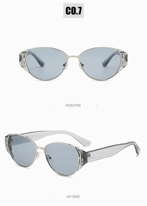 Front and 45-degree side views of vintage square sunglasses with blue tinted lenses