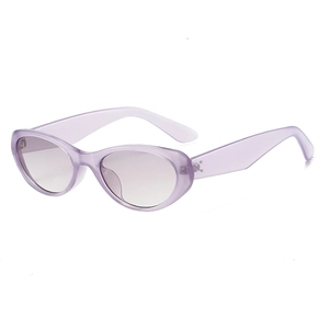 Lunettes de soleil œil de chat lavande avec verres dégradés et monture ovale chic