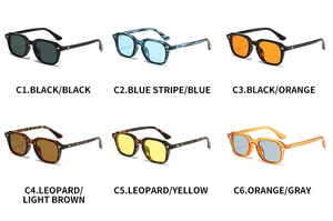 Collection de lunettes de soleil carrées classiques avec divers verres dégradés et montures